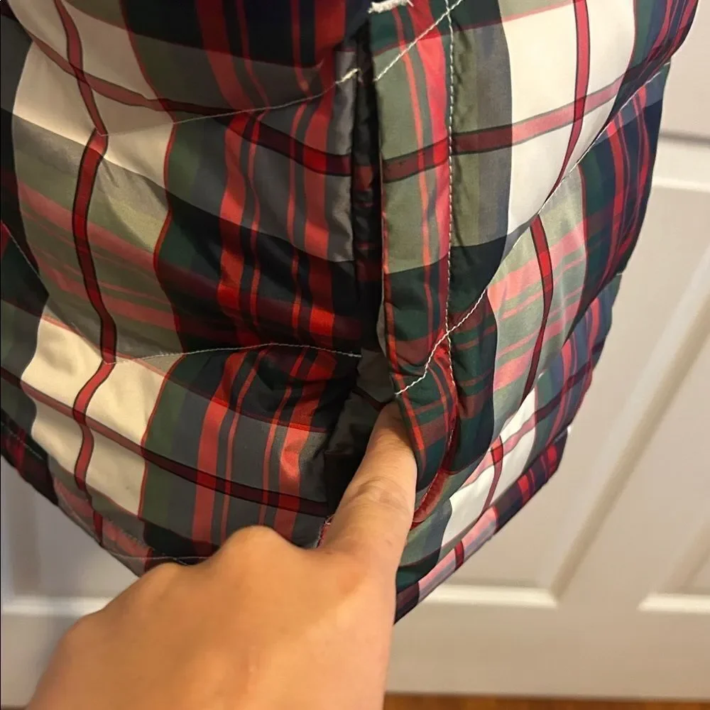 Lands' End Multicolor Plaid Vest M/P 10-12 E - Picture 3 of 6